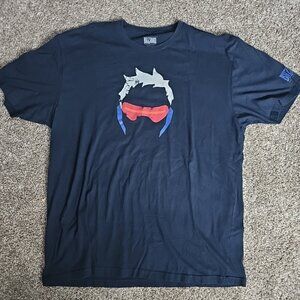 Blizzard Entertainment Overwatch Blue Short Sleeve Size 2XL Video Game Shirt